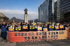 Healthcare Workers Rally In Seoul, Urging Public Healthcare And Welfare Reforms, South Korea