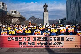 Healthcare Workers Rally In Seoul, Urging Public Healthcare And Welfare Reforms, South Korea