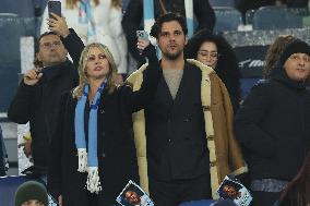 Vip on the stand  ip on the stand Anna falchi and Boyfriend, Ignazio La Russa with son, Paolo Bonolis with son David  in Serie A