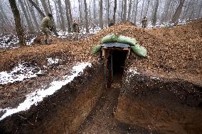 Construction of fortifications in Kharkiv sector