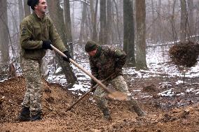 Construction of fortifications in Kharkiv sector