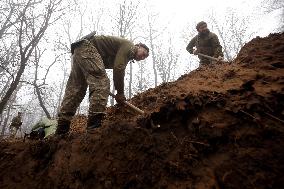 Construction of fortifications in Kharkiv sector