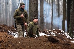 Construction of fortifications in Kharkiv sector