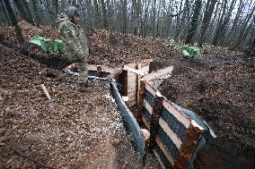 Construction of fortifications in Kharkiv sector