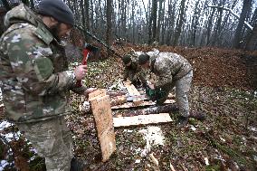 Construction of fortifications in Kharkiv sector