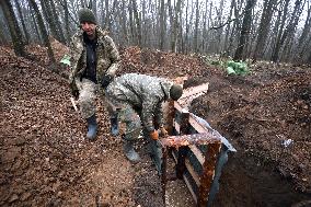 Construction of fortifications in Kharkiv sector