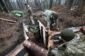 Construction of fortifications in Kharkiv sector