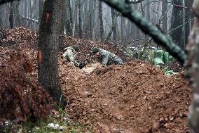 Construction of fortifications in Kharkiv sector