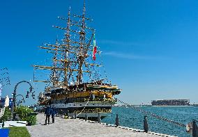 The Amerigo Vespucci Docked In  Old Doha Port