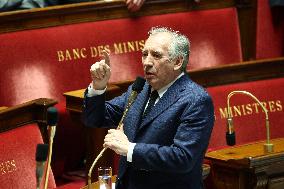 Francois Bayrou At Questions To The Prime Minister Session - Paris