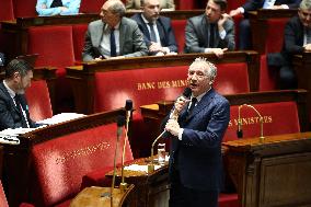 Francois Bayrou At Questions To The Prime Minister Session - Paris