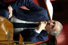 Francois Bayrou At Questions To The Prime Minister Session - Paris