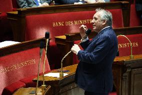 Francois Bayrou At Questions To The Prime Minister Session - Paris