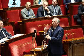 Francois Bayrou At Questions To The Prime Minister Session - Paris