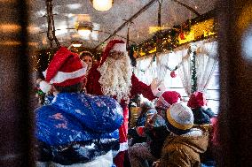 Christmas Retro Tram In Sofia.