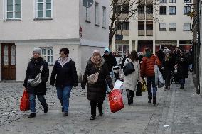 Festive Shopping In The Bavarian City Of Augsburg