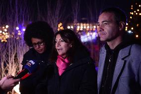 Anne Hidalgo Inaugurates Christmas Market - Paris