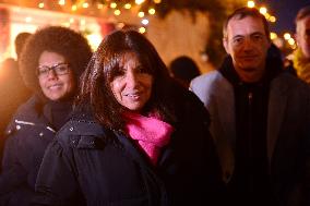 Anne Hidalgo Inaugurates Christmas Market - Paris