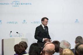 Emmanuel Macron At The Inauguration of WHO Academy - Lyon