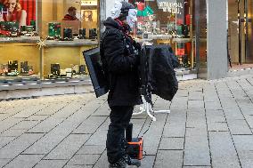 Animal Rights Activists Protest In The City Center Of Augsburg