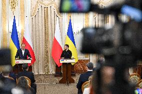 Press conference of Volodymyr Zelenskyy and Donald Tusk in Lviv