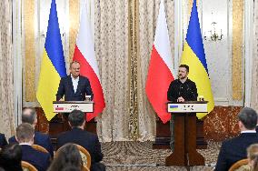 Press conference of Volodymyr Zelenskyy and Donald Tusk in Lviv