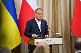 Press conference of Volodymyr Zelenskyy and Donald Tusk in Lviv