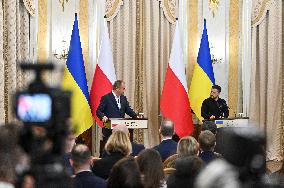 Press conference of Volodymyr Zelenskyy and Donald Tusk in Lviv