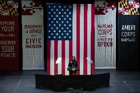 US Vice President Kamala Harris Delivers Remarks at Price George’s County Community College