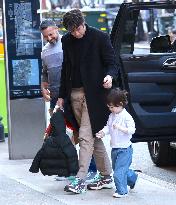 John Mulaney And Olivia Munn Out With Their Son - NYC