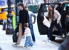 John Mulaney And Olivia Munn Out With Their Son - NYC