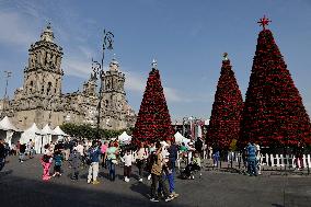 Christmas Village In The Zócalo Of Mexico City