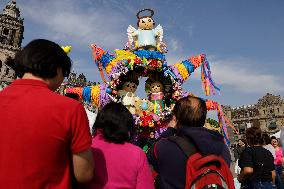 Christmas Village In The Zócalo Of Mexico City