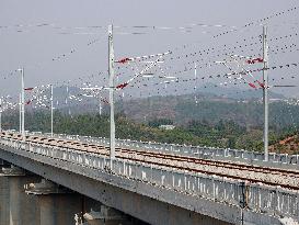 Yichang-Xingshan High-Speed Railway Under Construction in Yichang