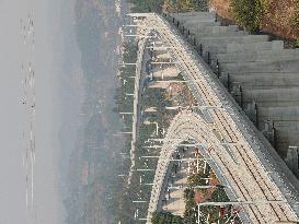 Yichang-Xingshan High-Speed Railway Under Construction in Yichang