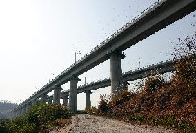 Yichang-Xingshan High-Speed Railway Under Construction in Yichang