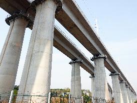 Yichang-Xingshan High-Speed Railway Under Construction in Yichang