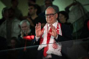 NO TABLOIDS - Prince Albert At AS Monaco And FC Bayern Munich Match - Monaco