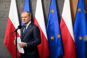 Polish PM Donald Tusk's Press Conference.