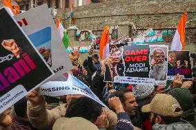 Congress Party Protests Over Amit Shah's Remarks On Ambedkar In Srinagar