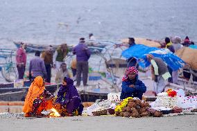 Indian People Take Boat Ahead of the upcoming Maha Kumbh Mela