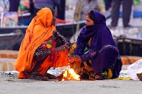 Indian People Take Boat Ahead of the upcoming Maha Kumbh Mela