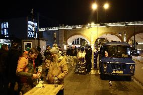 Traditional Blue Nyska Van Sausages In Krakow