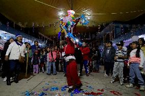 Residents Of The Town Of Culhuacán In Mexico City Participate In A Large Posada On Christmas Eve