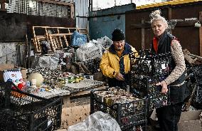 Volunteers make trench candles for soldiers in Zaporizhzhia