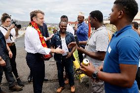 Macron Arrives In Mayotte