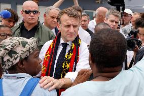 Macron Arrives In Mayotte