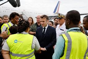 Macron Arrives In Mayotte