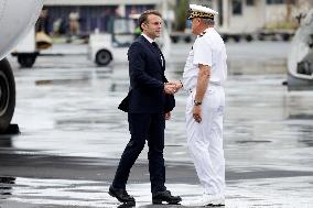 Macron Arrives In Mayotte