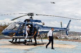 Macron Arrives In Mayotte